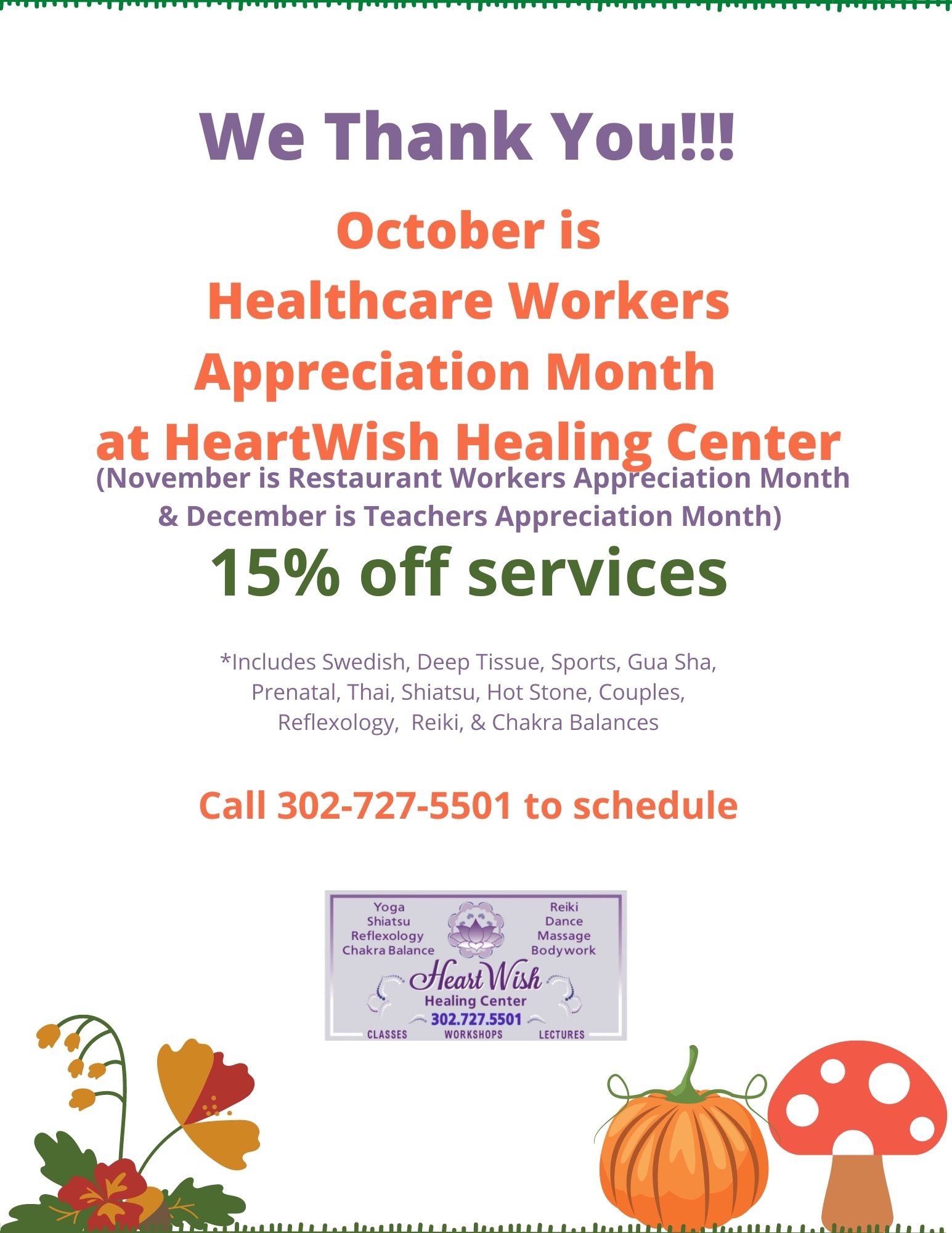 October Healthcare Restaurant Workers Appreciation Month